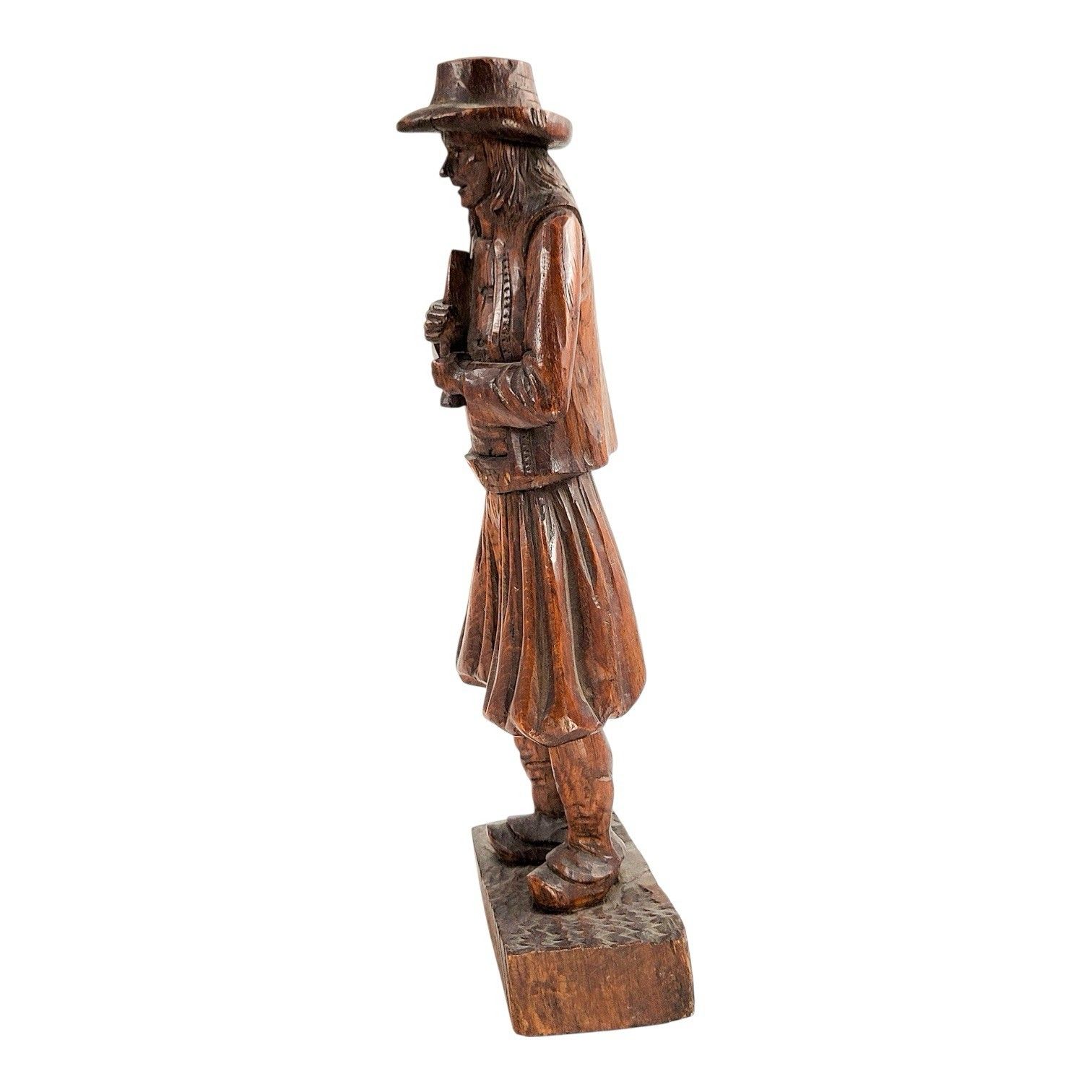 Antique 19th C. German Black Forest Carved Oak Pied Piper Of Hamelin Statue photo 3500.0