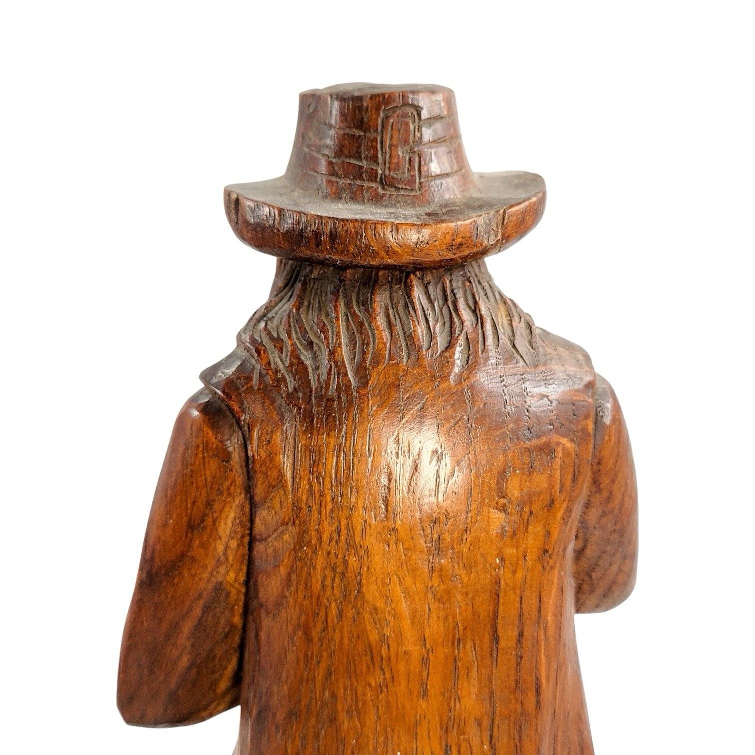 Art Antique 19th C. German Black Forest Carved Oak Pied Piper Of Hamelin Statue photo
