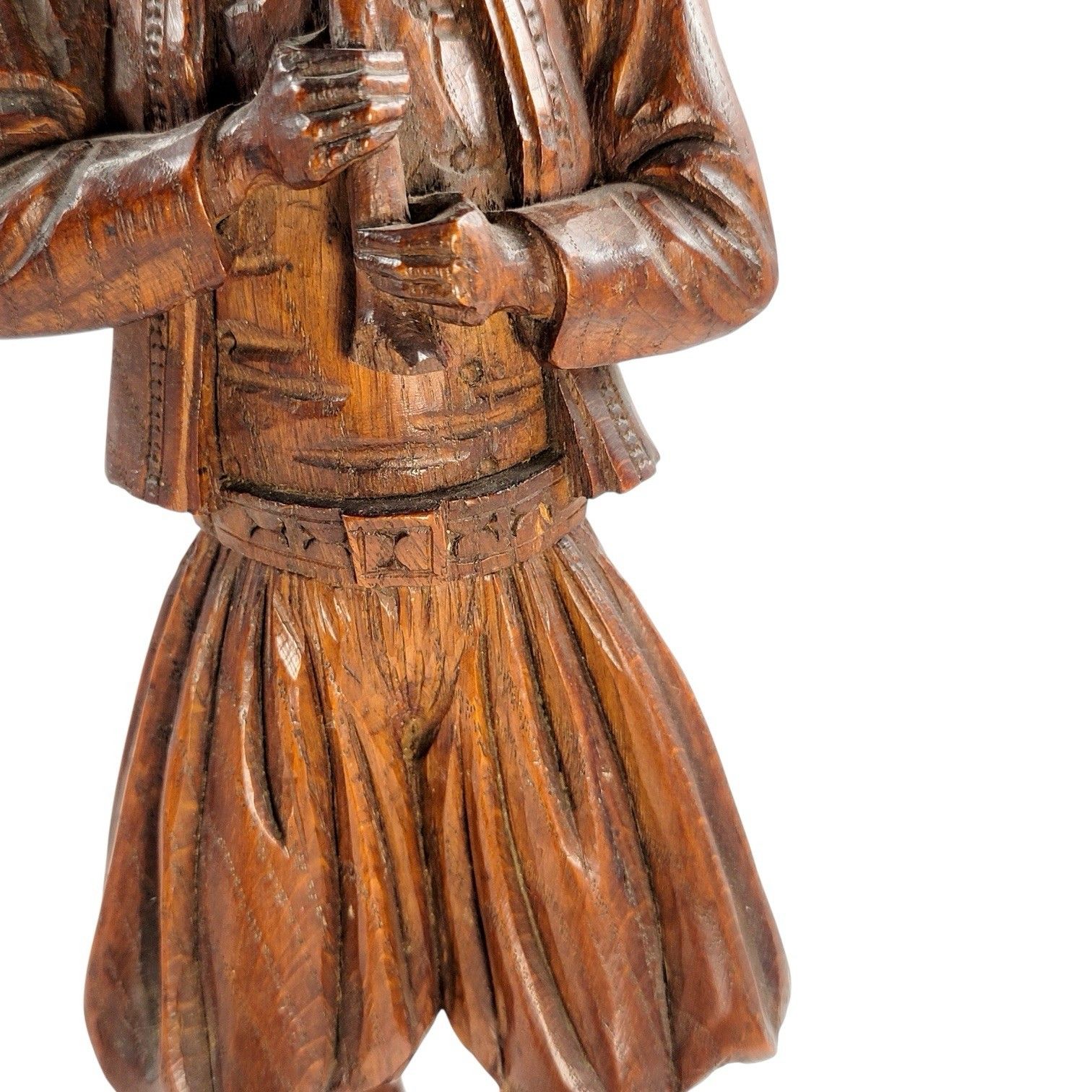 3500.0 Antique 19th C. German Black Forest Carved Oak Pied Piper Of Hamelin Statue photo