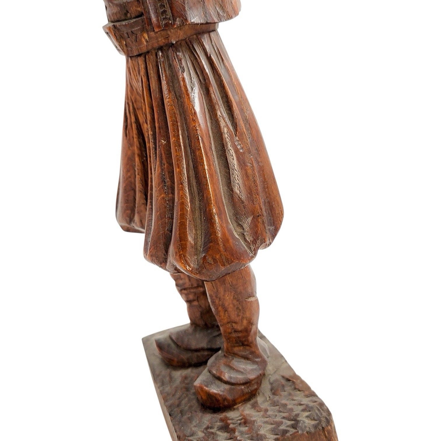 photo vintage Antique 19th C. German Black Forest Carved Oak Pied Piper Of Hamelin Statue