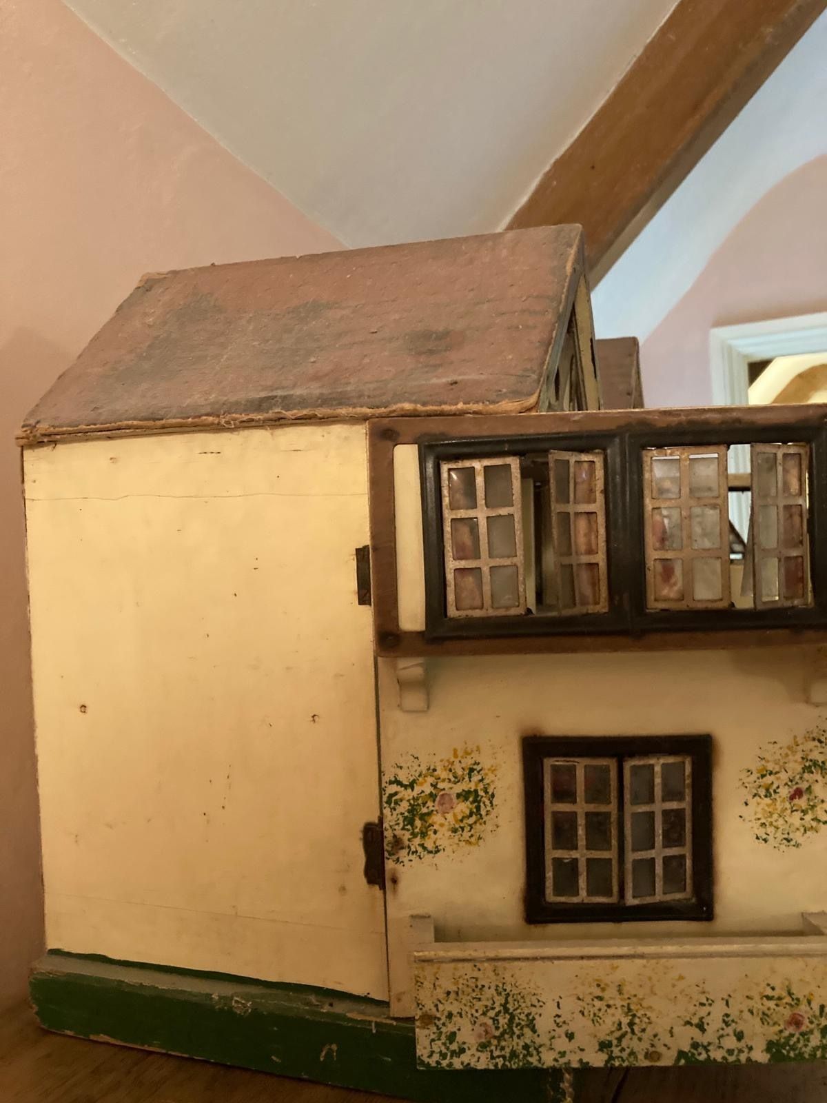 Antique Dolls House Circa 1940s With Assorted Furniture photo for sale