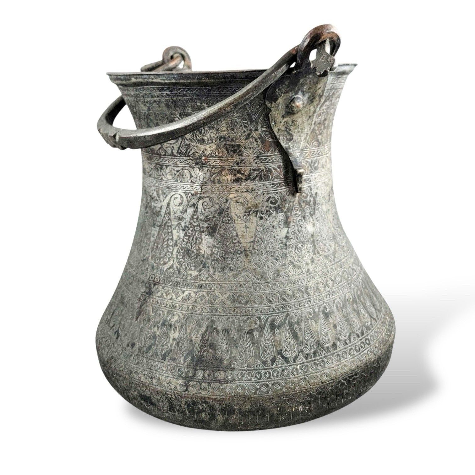 Ritual Vessel, Persia, 18th C – Hand Engraved Bronze āb Zan, Museum Quality