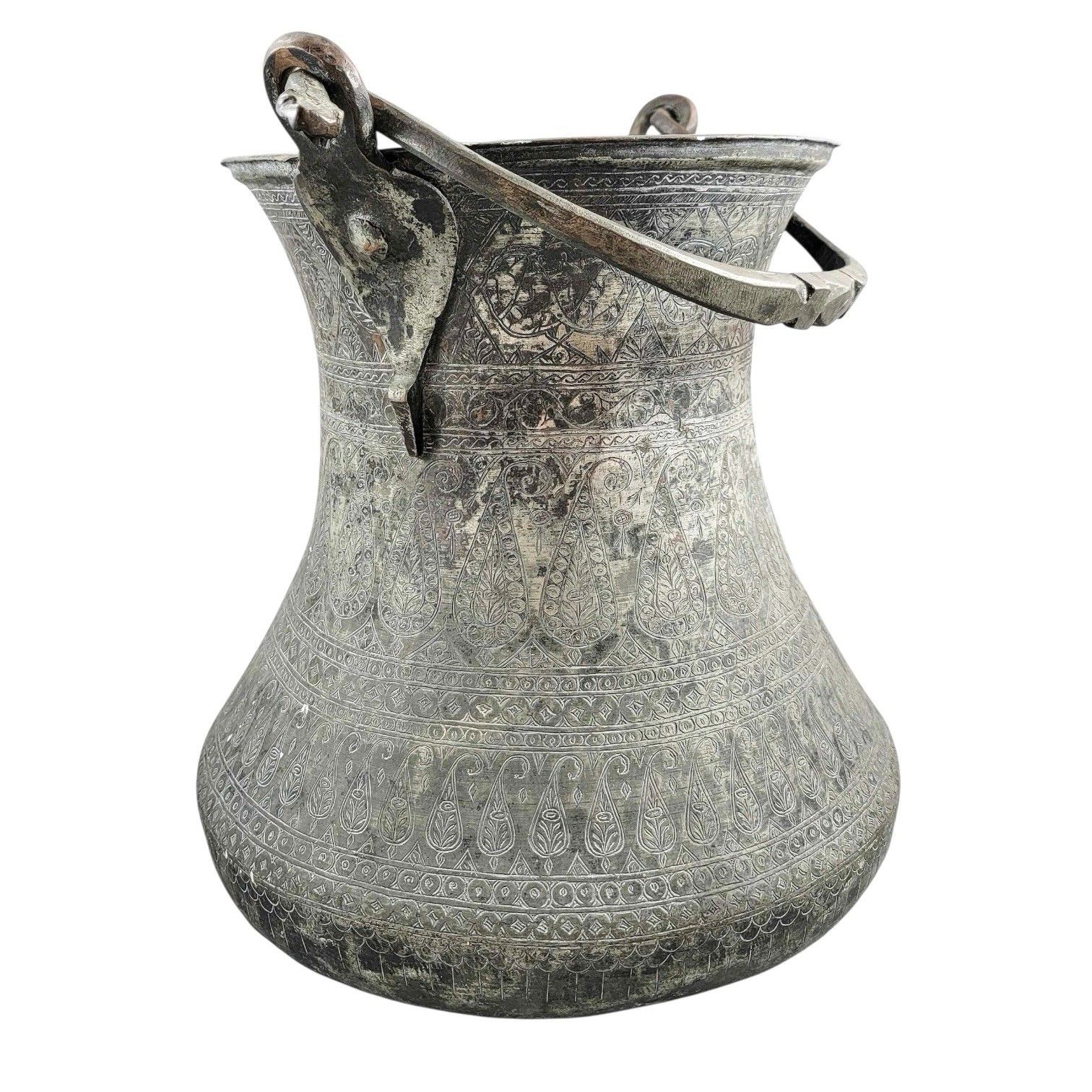 Ritual Vessel, Persia, 18th C – Hand Engraved Bronze āb Zan, Museum Quality photo for sale