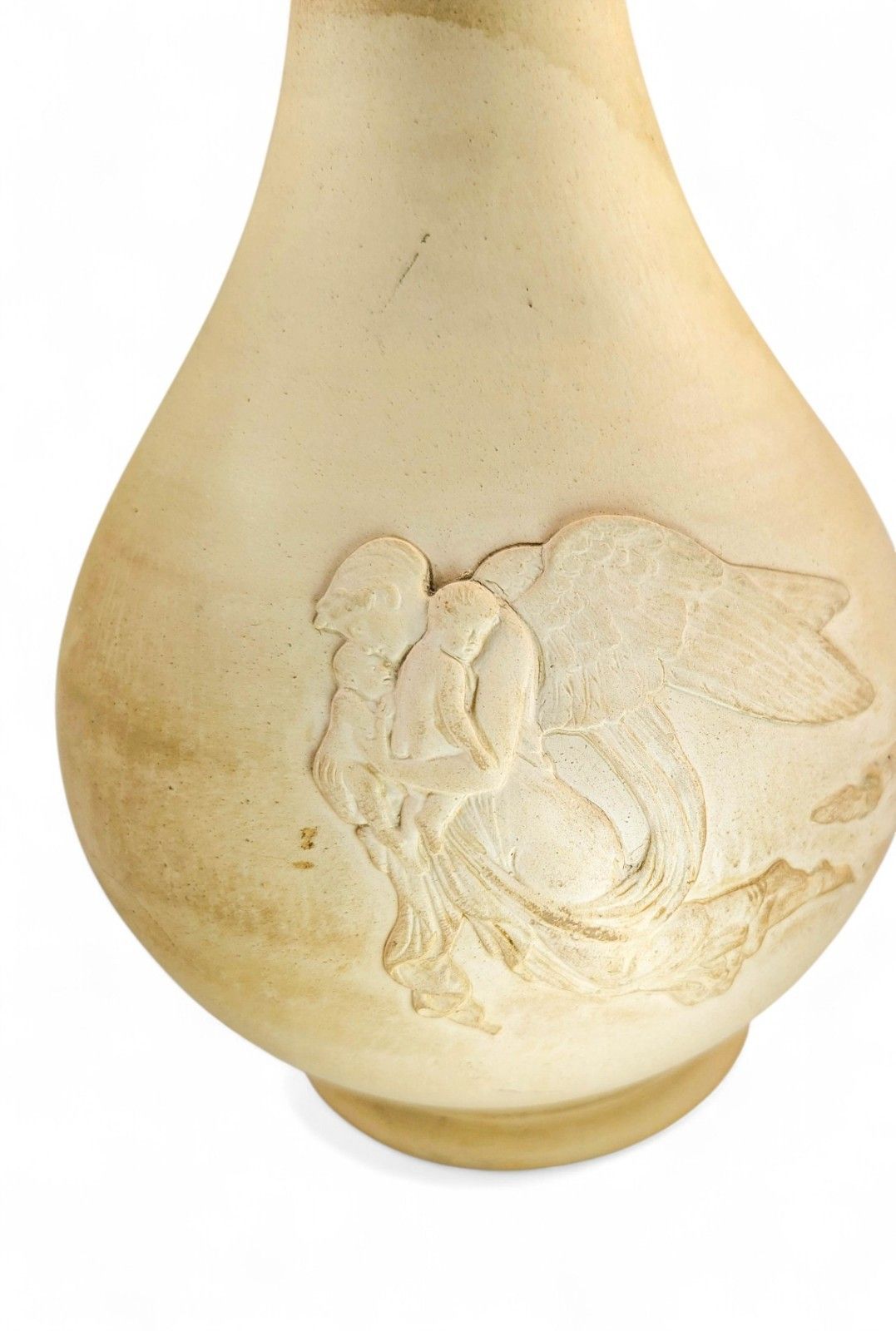 450.0 Antique P. Ipsens Enke “Angel Of The Night” Bisque Vase, C. 1880–1900 photo
