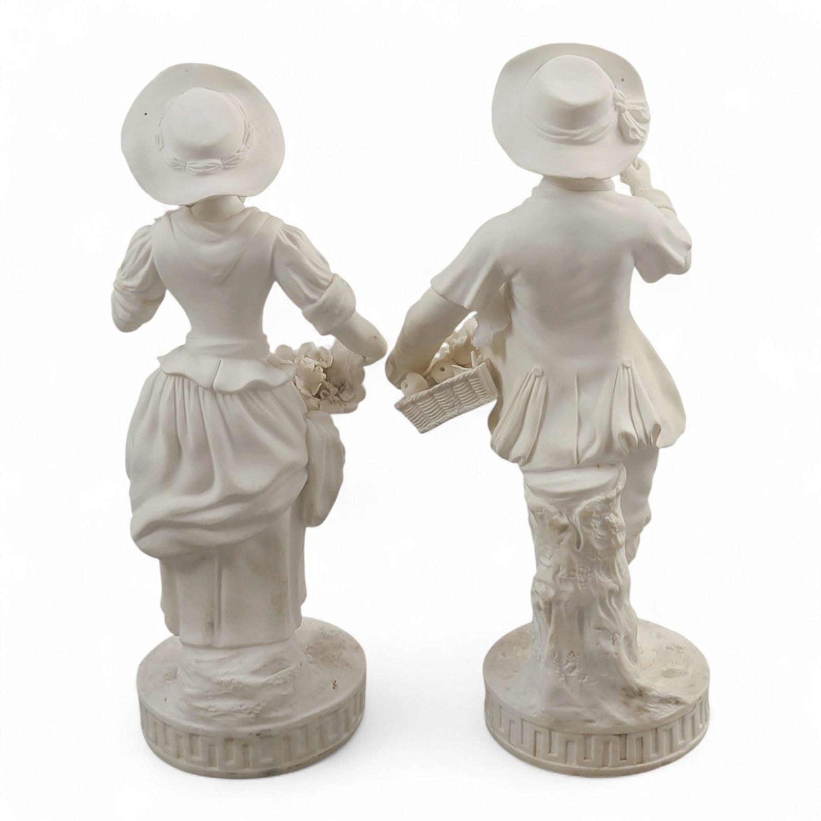 Anique Victorian Minton Parian Biscuit Porcelain Figures “The Gardeners”, C.1845 photo Home Decor