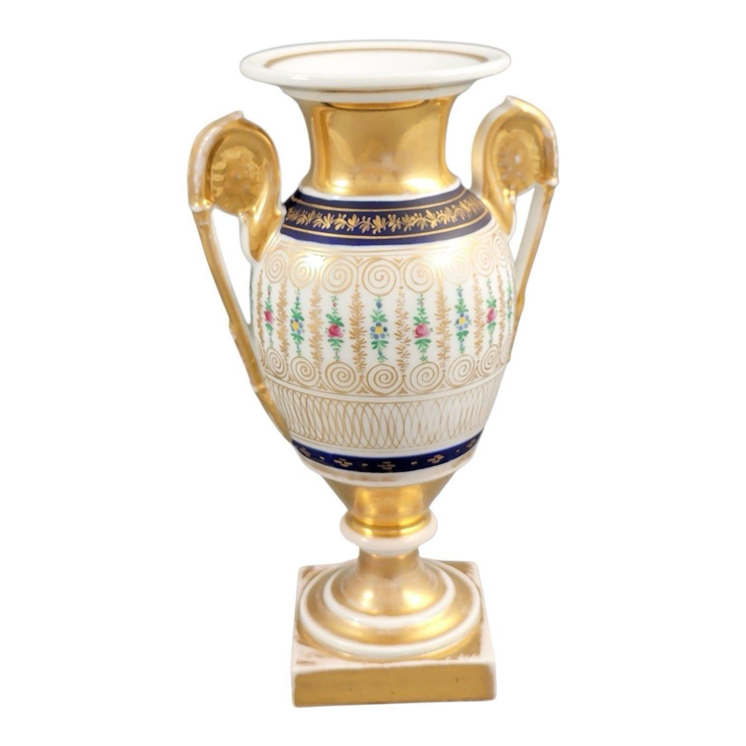 Antique Old Paris Empire Porcelain Vase C. 1820 Cobalt & Gilt 24.5 Cm photo Home Decor
