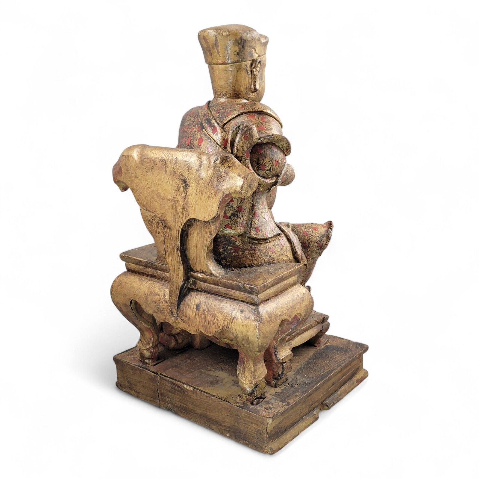 Early Chinese, Gilt, Painted Wood, Temple Figure, Civil Official, C.1650 photo 6500.0