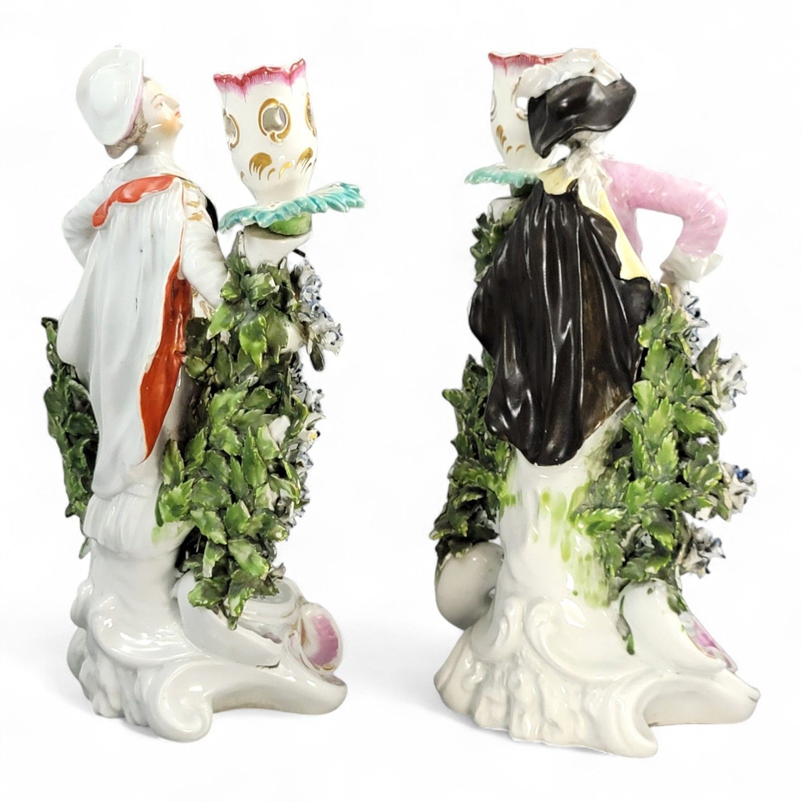 Derby Ranelagh Dancers Porcelain Candlestick Pair C.1760 Complete Sconces photo 3500.0