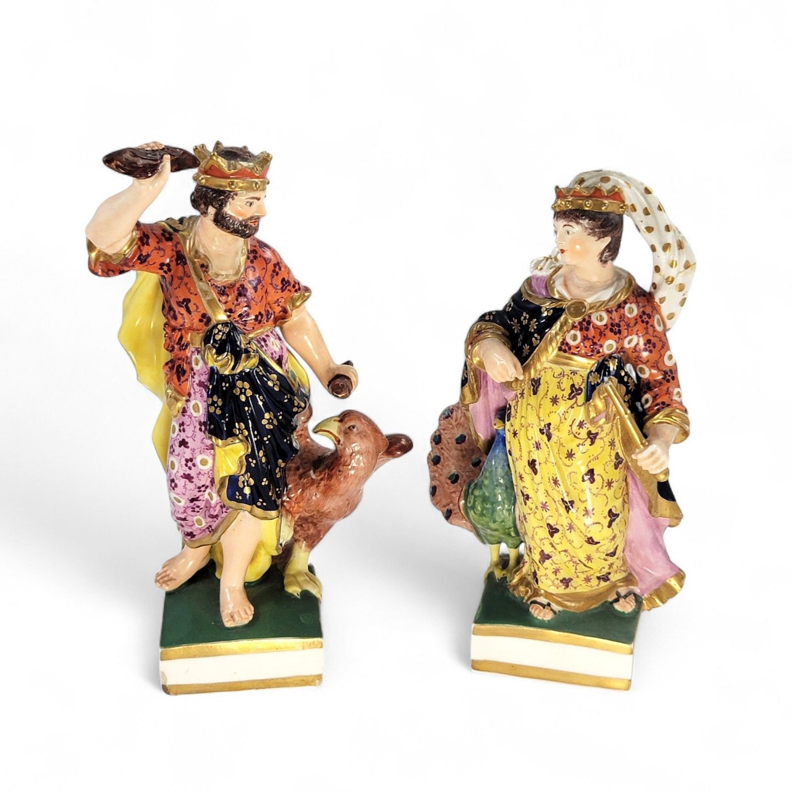 Antique Georgian Royal Crown Derby Jupiter And Juno Figures, Bloor Period C.1830