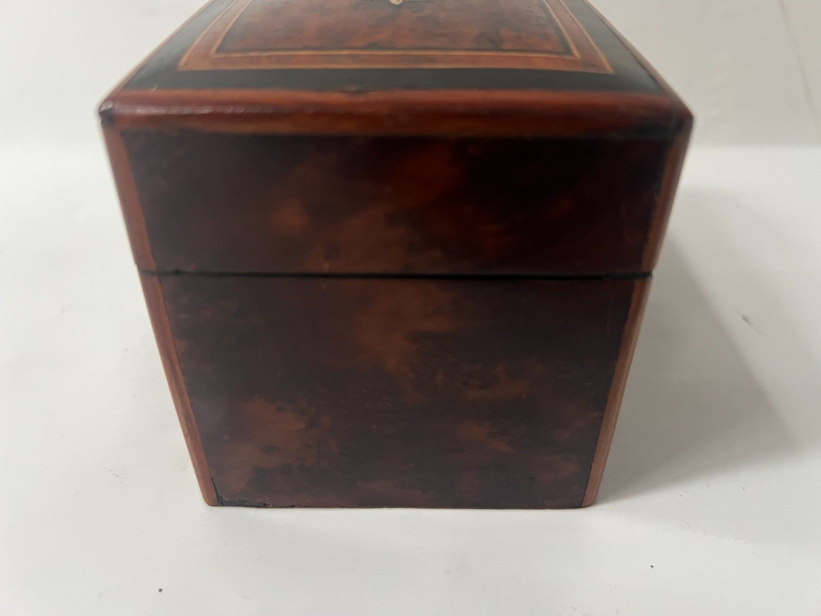 Small Thuya Wood Veneer Jewelry Box 20th Century photo 168.75