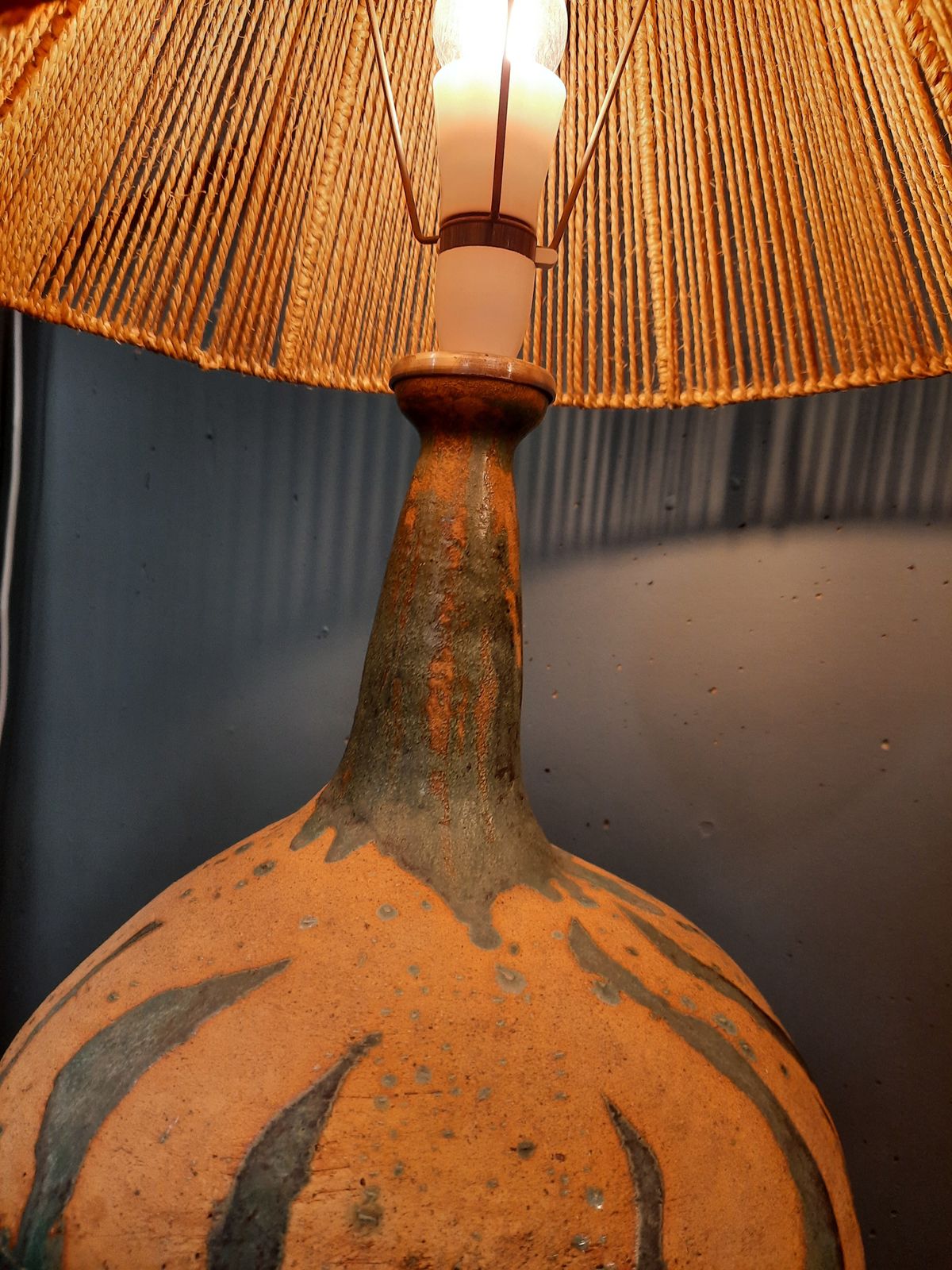 1970s Large Studio Pottery Lamp By Gill Bott Professionally Rewired And Pat Tested photo vinterior