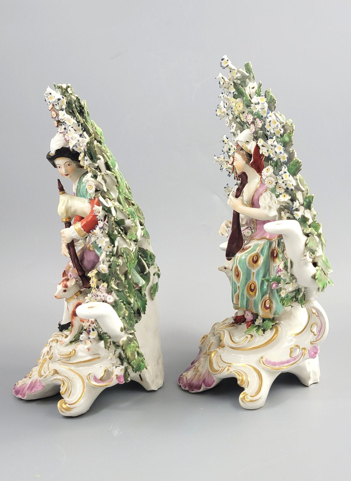 Derby Pair Of Candlestick Figures, Musicians With Bocage, C. 1765 photo furniture