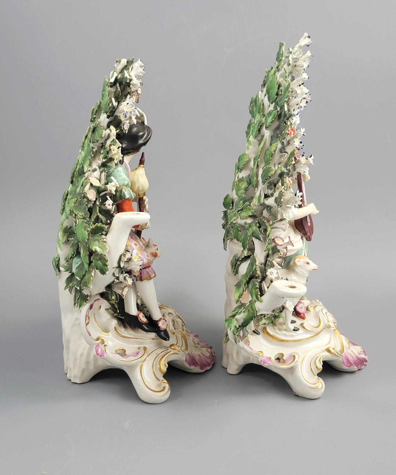 Derby Pair Of Candlestick Figures, Musicians With Bocage, C. 1765 photo 900.0
