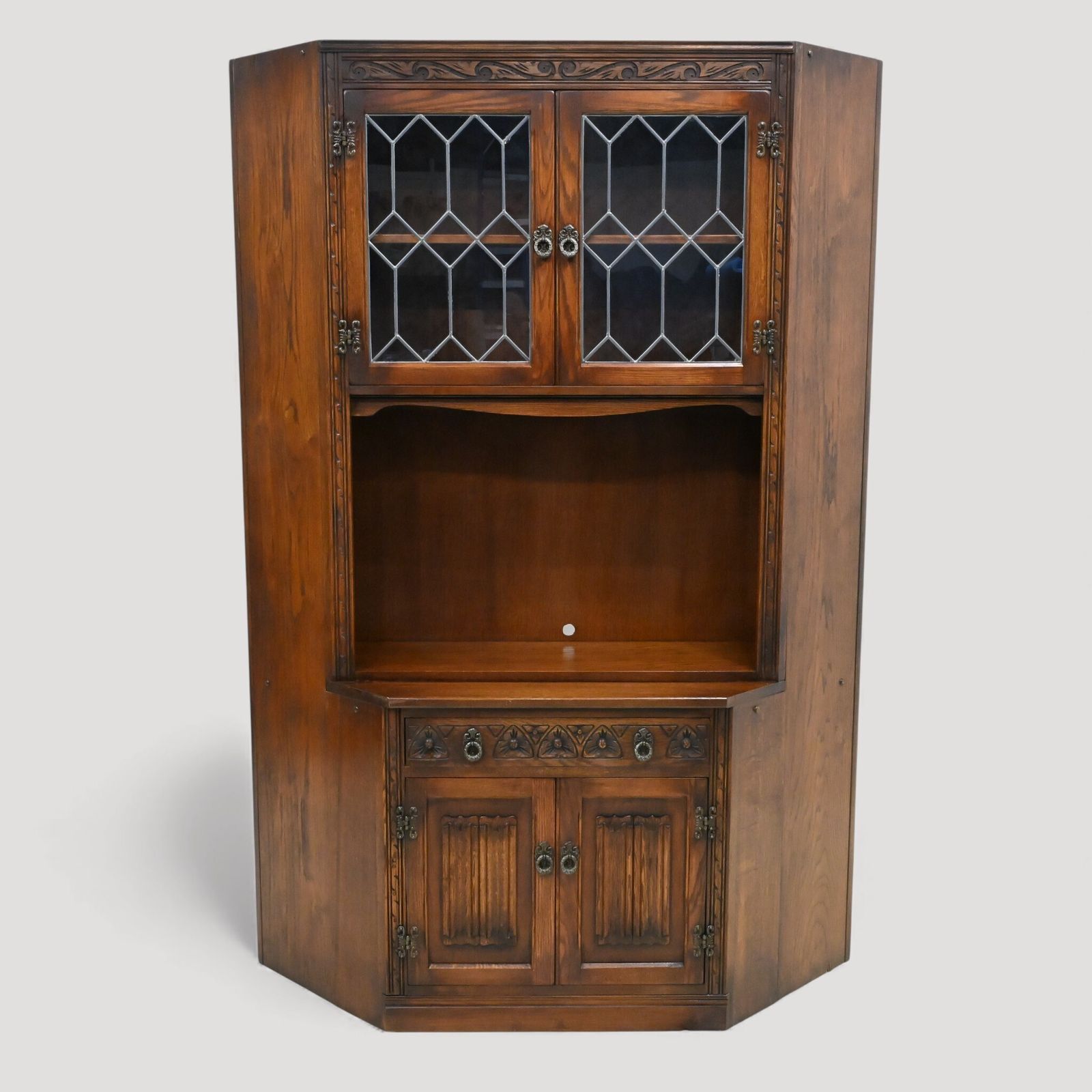 Old Charm Corner Return Cabinet Elizabethan Range Tudor Brown Free Uk Delivery*