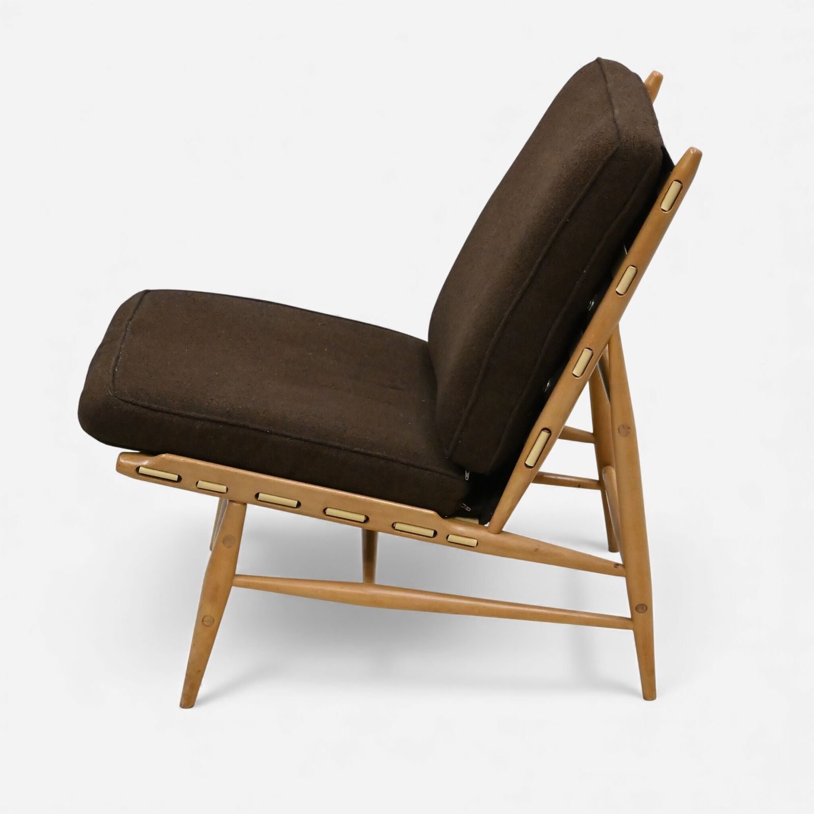 Ercol 1950s 60s Easy Chair Model 427 Light Finish New Webbing Free Uk Delivery photo for sale