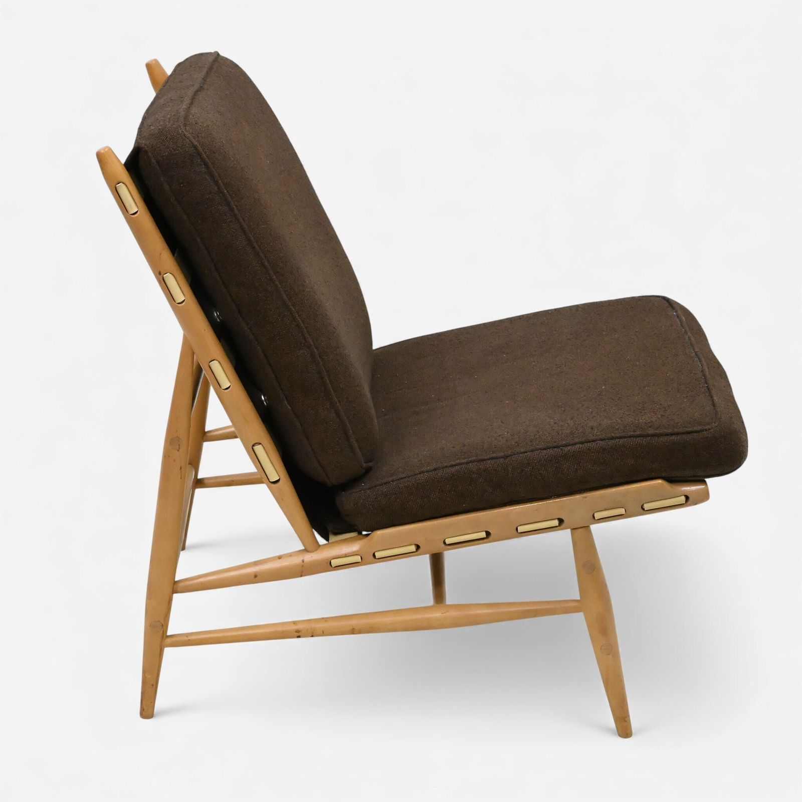 photo for sale Ercol 1950s 60s Easy Chair Model 427 Light Finish New Webbing Free Uk Delivery