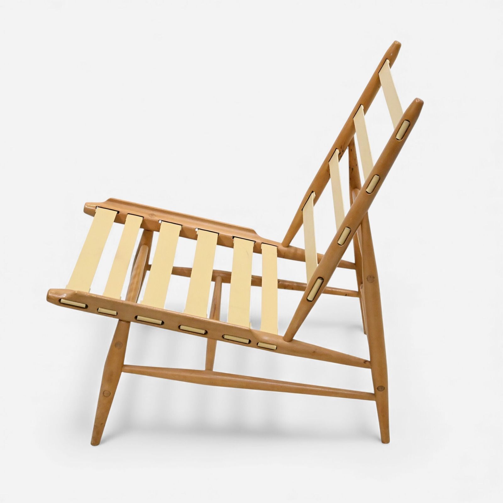 photo buy Ercol 1950s 60s Easy Chair Model 427 Light Finish New Webbing Free Uk Delivery