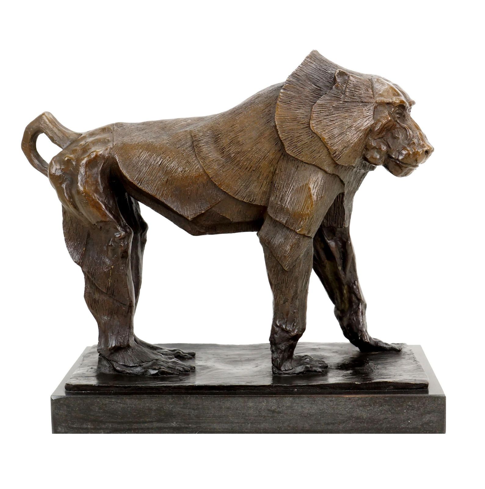 Sculpture Of A Large Ape In The Style Of Rembrandt Bugatti. Bronze Sculpture.