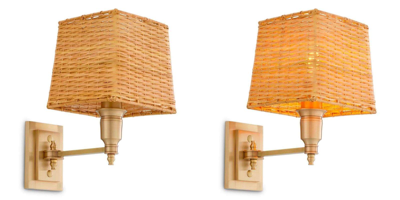 Lighting Set Of Two Wall Lamp In Brass Finish photo