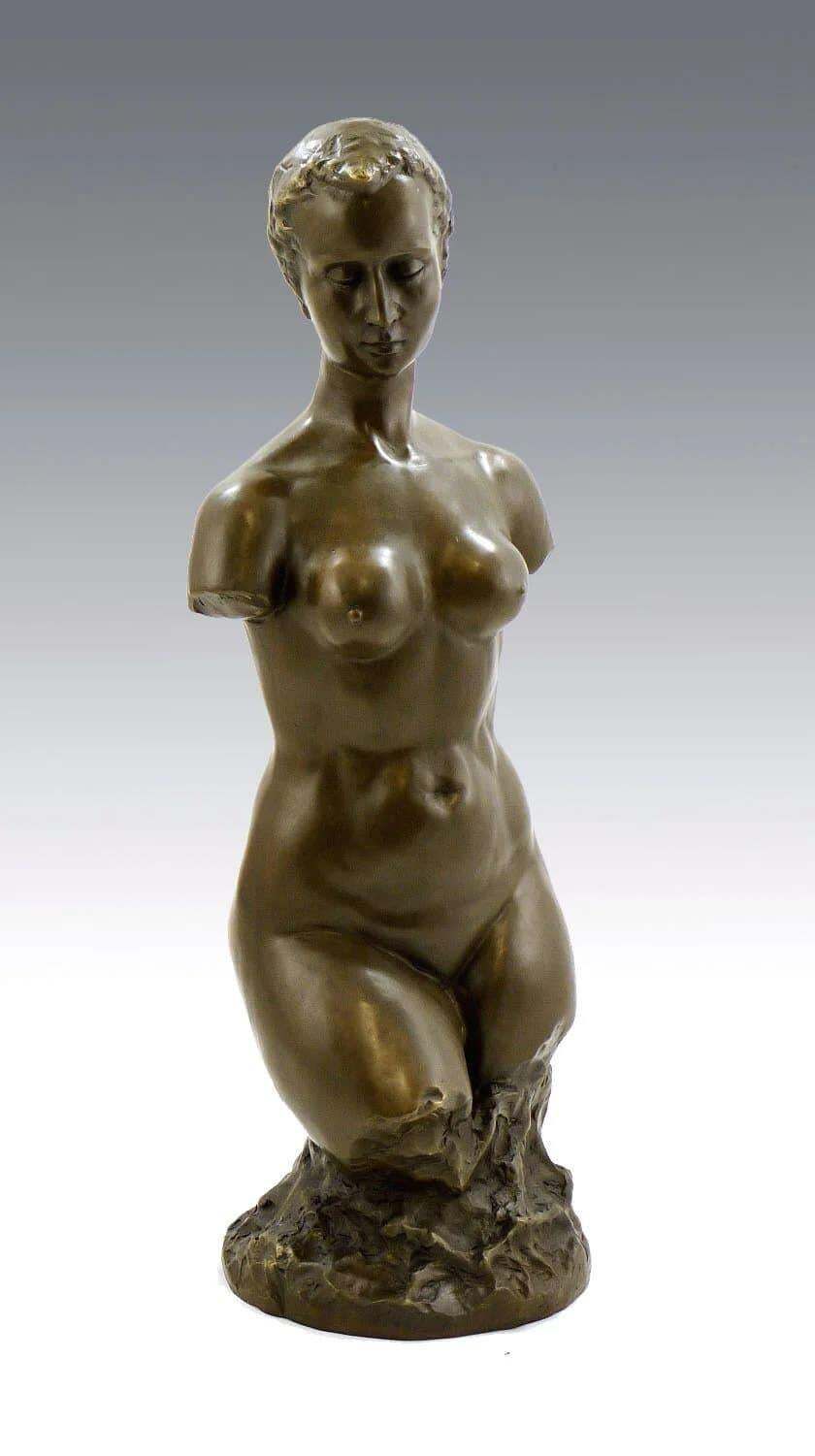 Bronze Sculpture Of A Woman's Torso, 20th Century photo Art