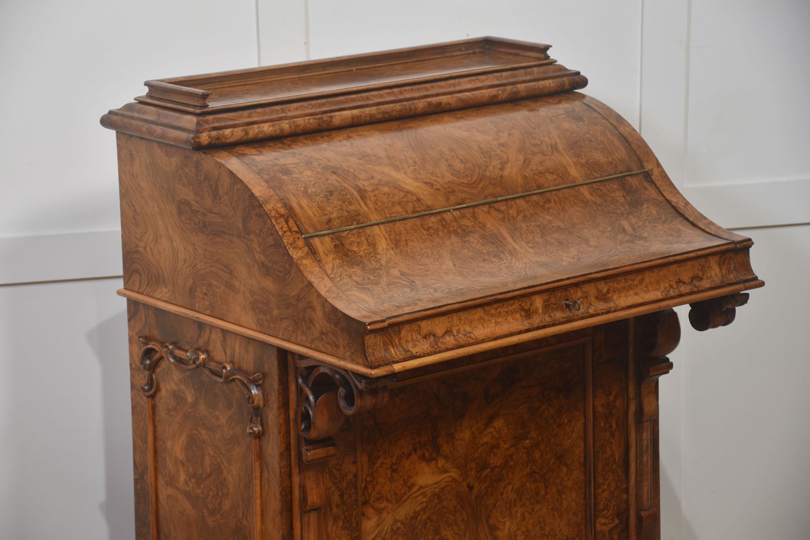 Furniture Burr Walnut Pop Up Davenport Desk photo