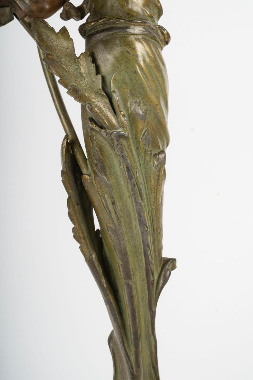 Art Nouveau Period Table Lamp, Circa 1900, Depicting A Woman With A Water Lily. photo 3215.0