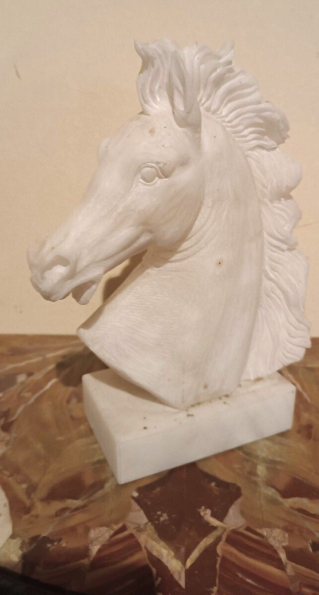 photo furniture A 1930s Alabaster Sculpture Depicting A Horse
