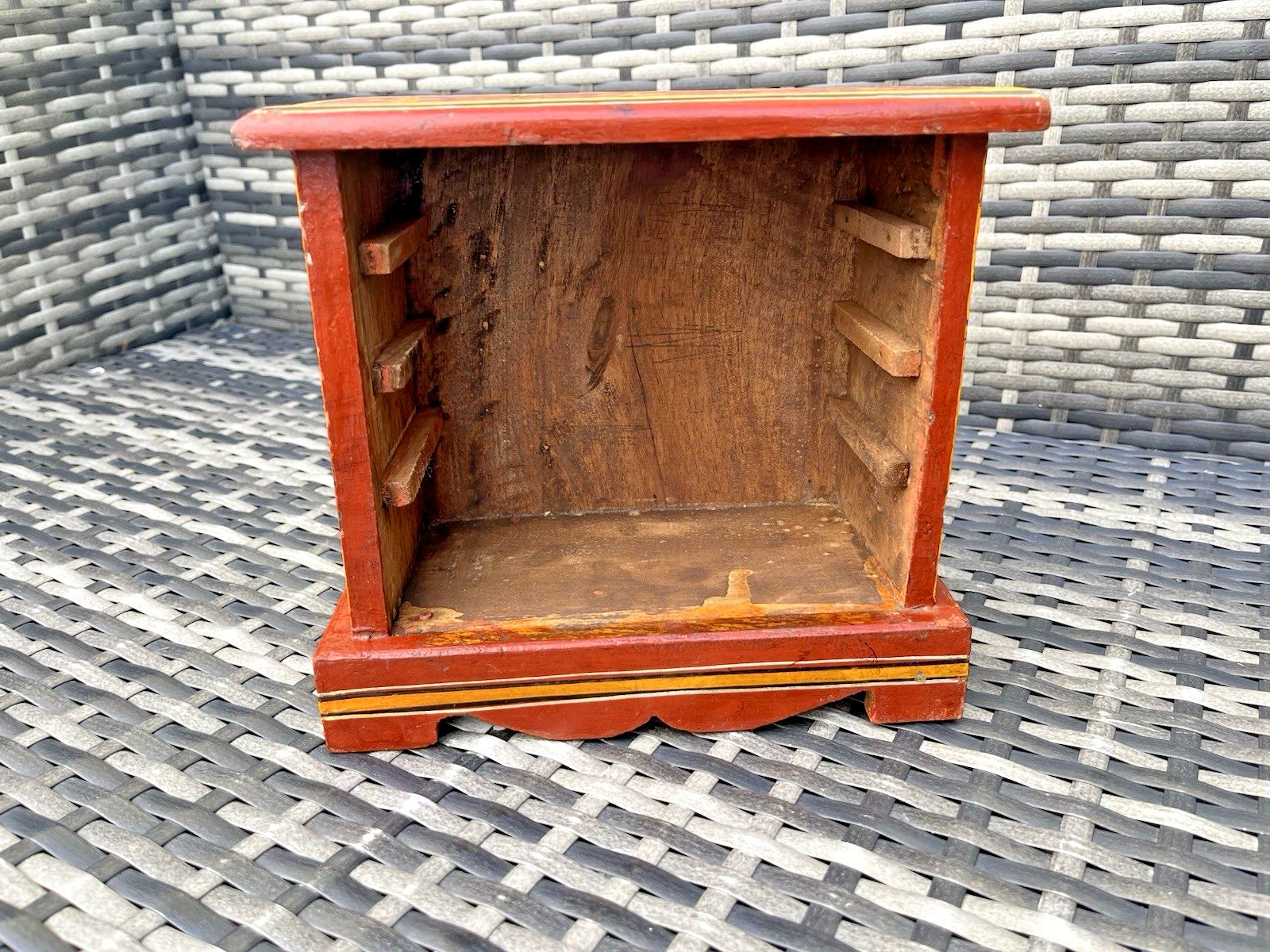 Vintage Miniature Wooden Chest Of Drawers Apprentice Piece French Toleware Style photo buy