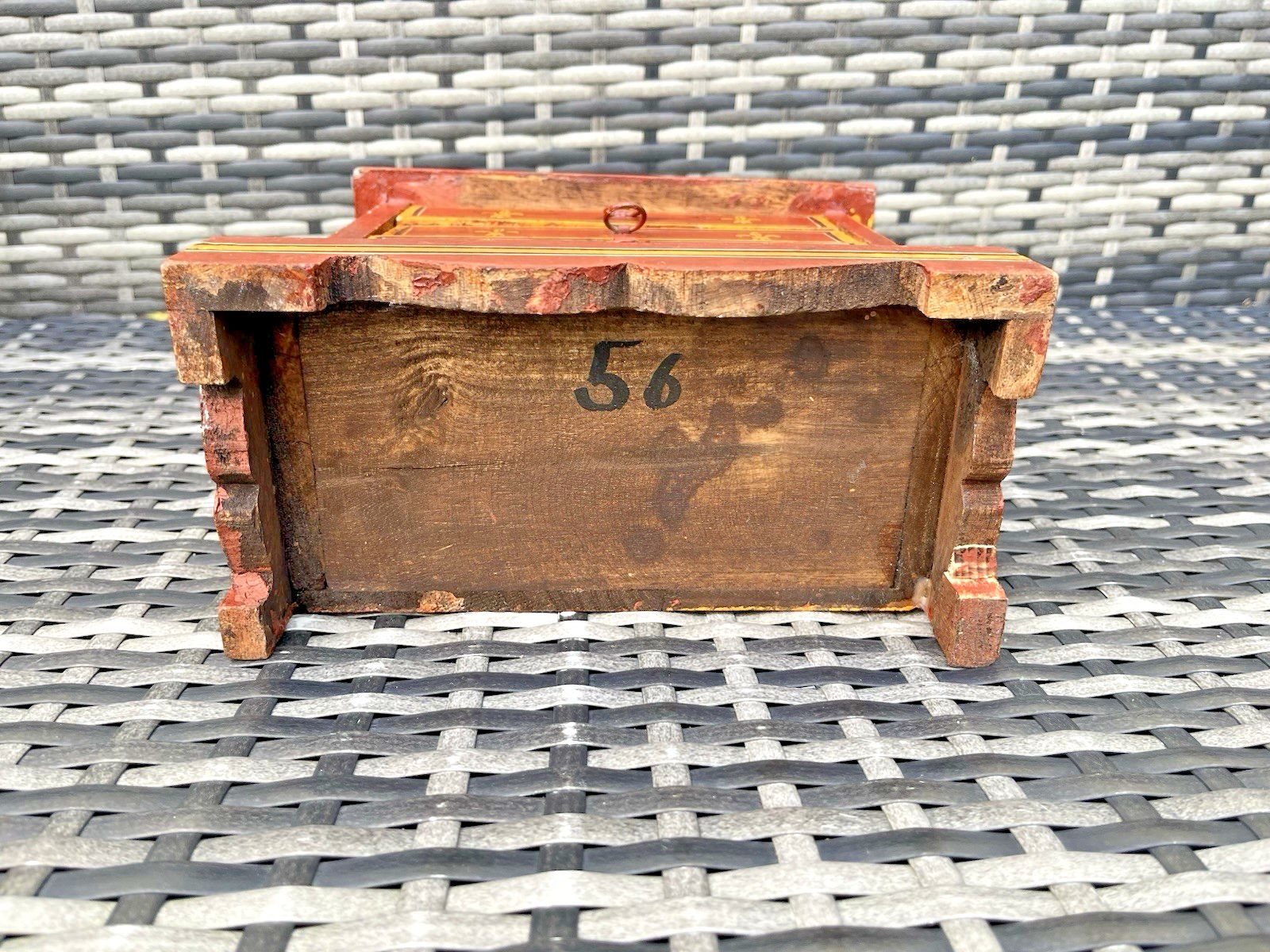 photo buy Vintage Miniature Wooden Chest Of Drawers Apprentice Piece French Toleware Style