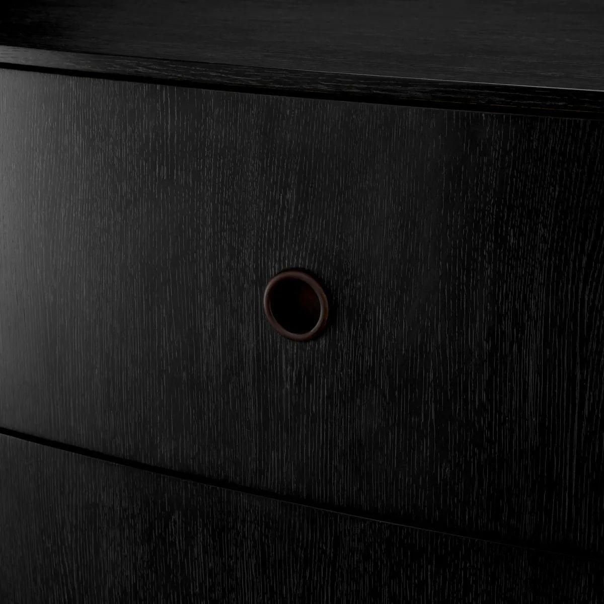 photo furniture Chest Of Drawers   Anthracite Grey Oak Veneer, Bronze Finish