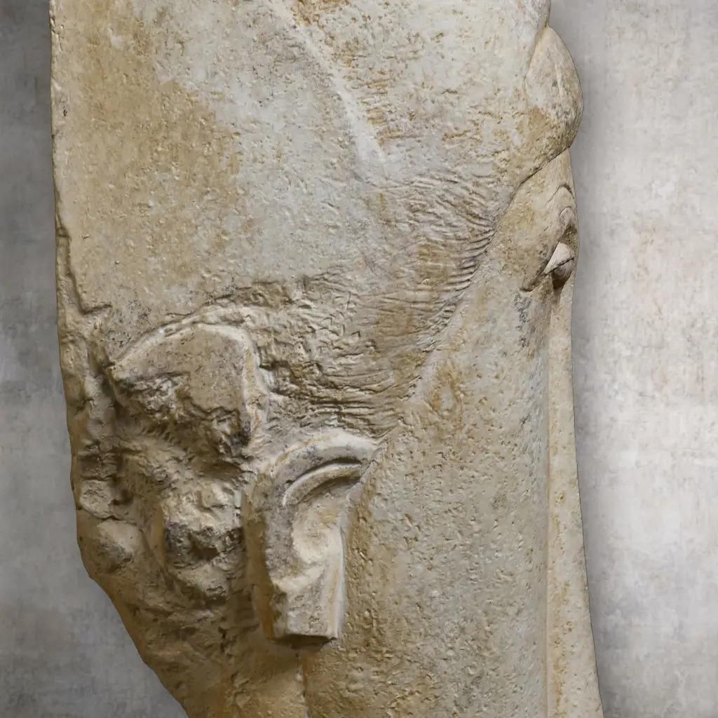 Contemporary White Sculpture, Bust Of A Woman Inspired By Modigliani photo Art