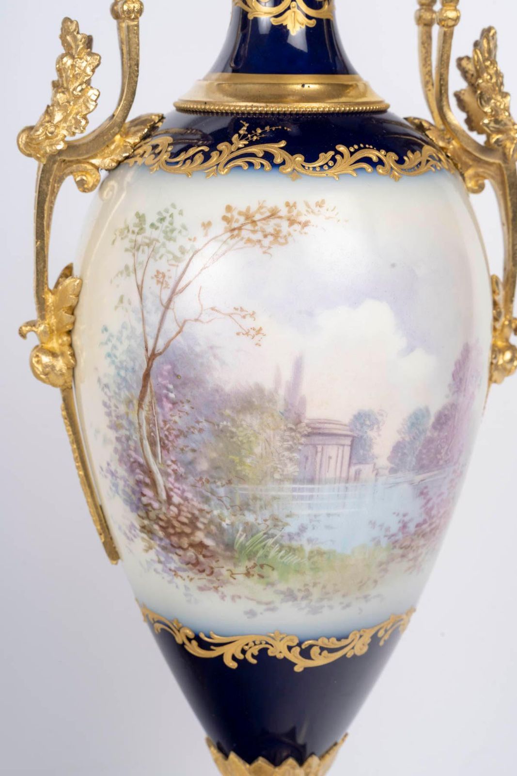 photo for sale Pair Of Covered Sèvres Porcelain Vases, Napoleon III Period, 19th Century.
