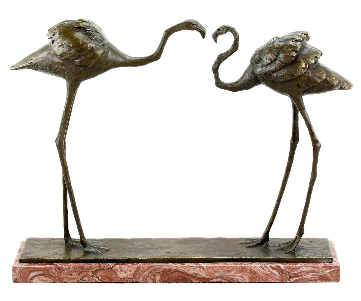 Bronze Statue Of Two Pink Flamingos In The Style Of Rembrandt Bugatti photo buy