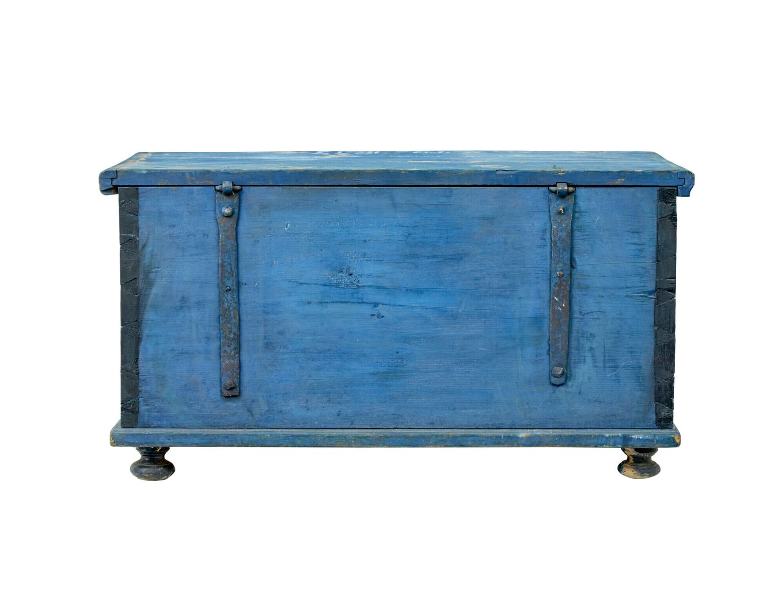 19th Century Swedish Hand Painted Pine Blanket Box photo vinterior