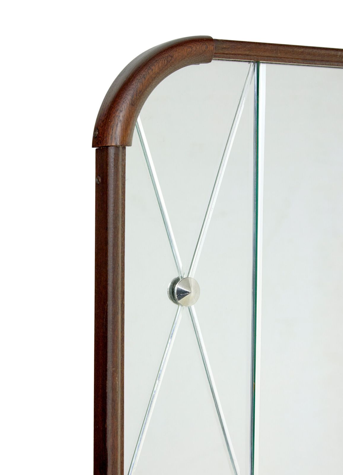 Mid Century Shaped Teak Frame Swedish Harlequin Mirror photo Home Decor