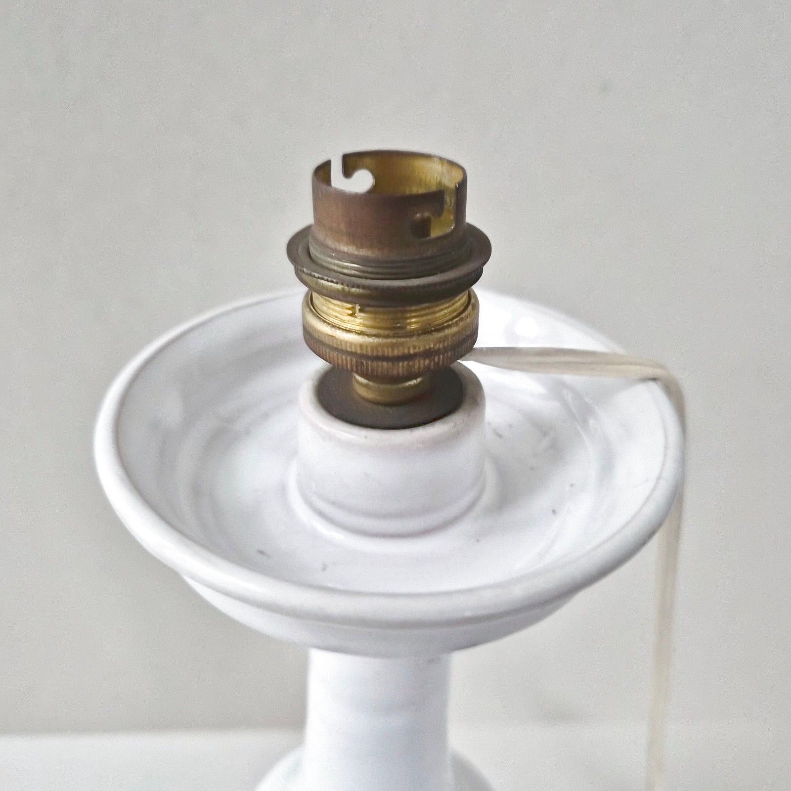 photo furniture Lampe vintage italienne en céramique décorée de fleurs, années 1950