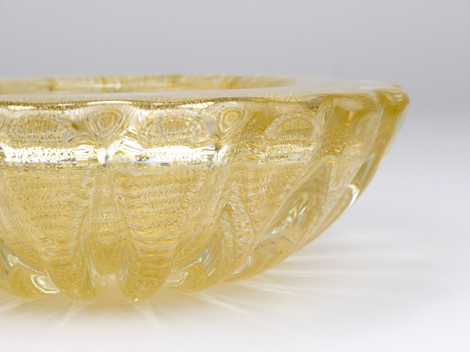 Ercole Barovier & Toso Cordonato D’oro Golden Murano Glass Bowl, Italy, 1960s photo for sale