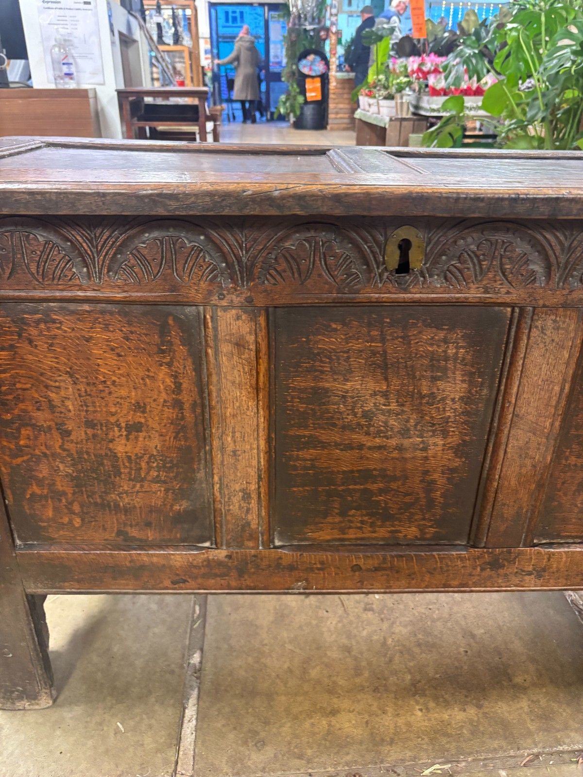 Antique 17th Century Oak Coffer As Found photo for sale