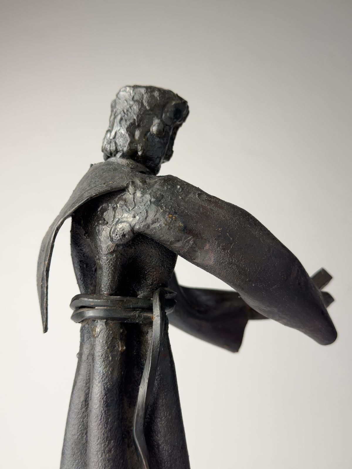 Vintage Brutalist Sculpture "Monk" By Salvino Marsura, Italy 1970s photo Art