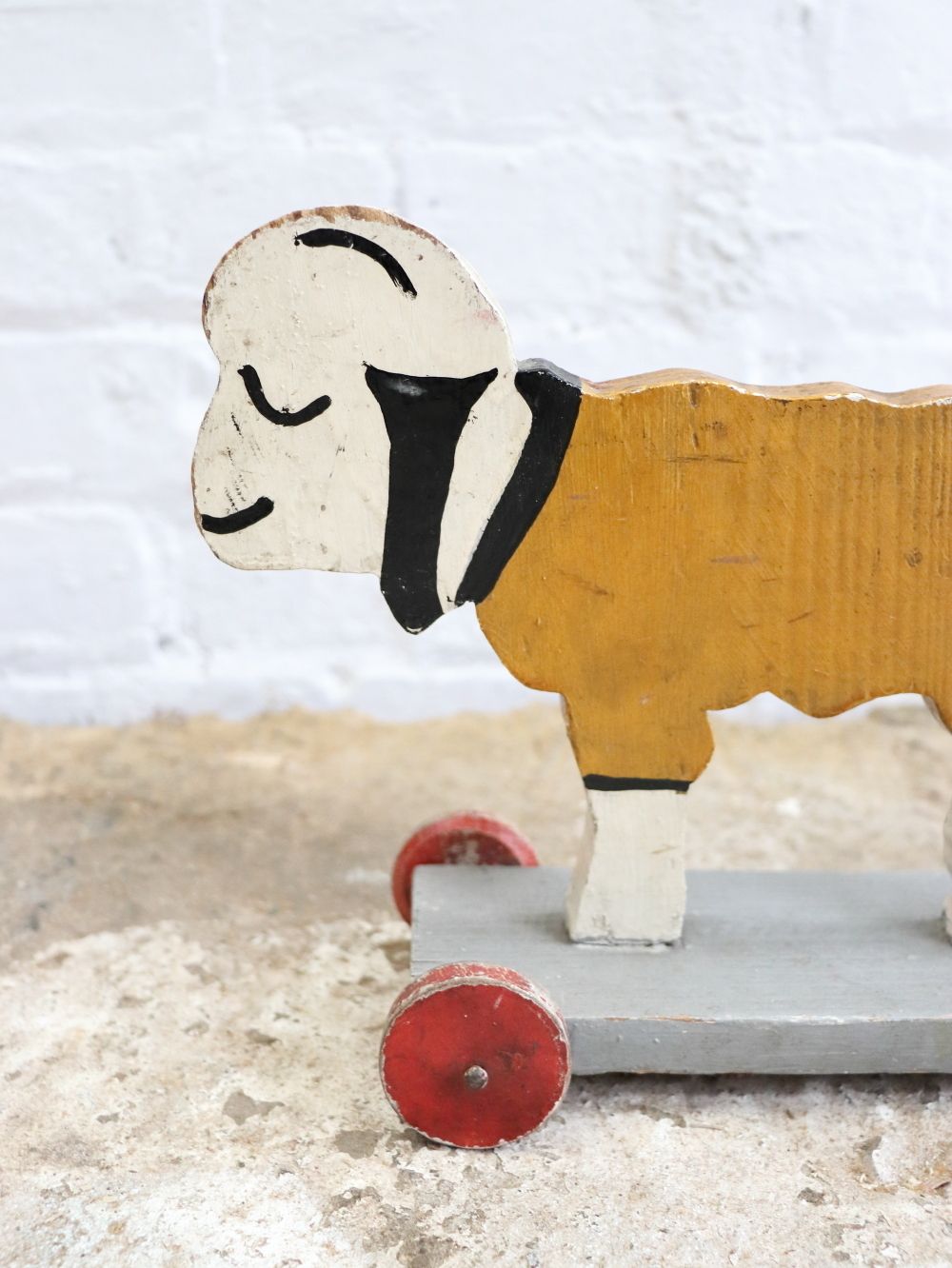 Lovely Antique French Wooden Pull Along Toy photo furniture