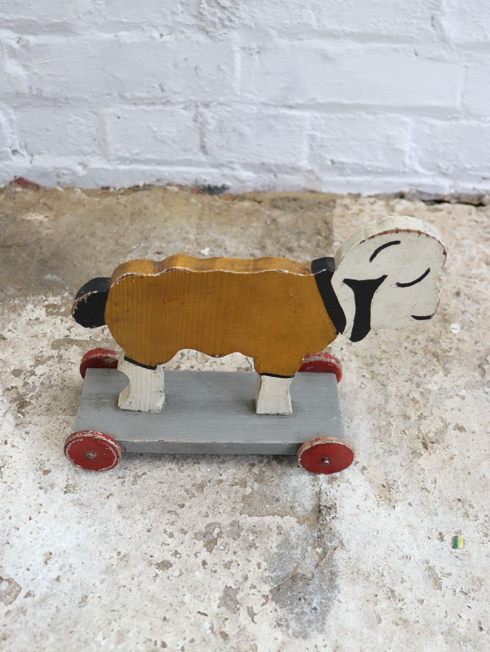 Lovely Antique French Wooden Pull Along Toy photo 60.0