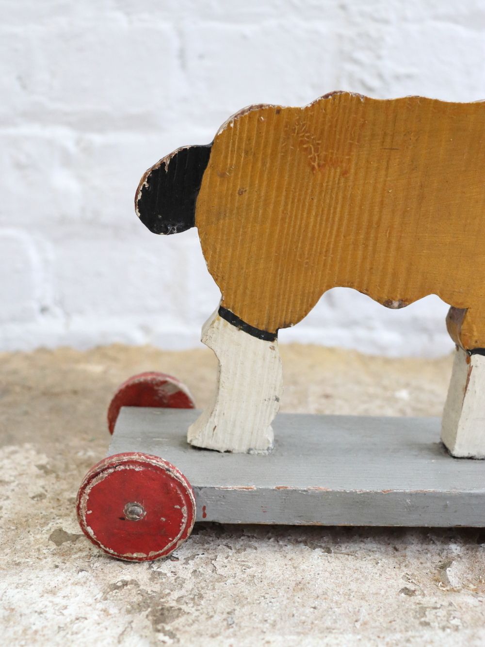 Lovely Antique French Wooden Pull Along Toy photo vinterior