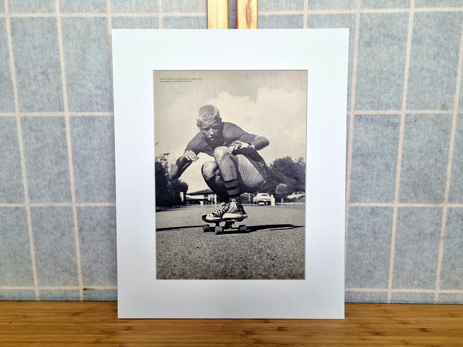 photo furniture Skate Culture Photo Page, 1980s Skateboarding Print, Duane Peters Independent Downhill Punk City, Action Sports Wall Art, Old School Decor