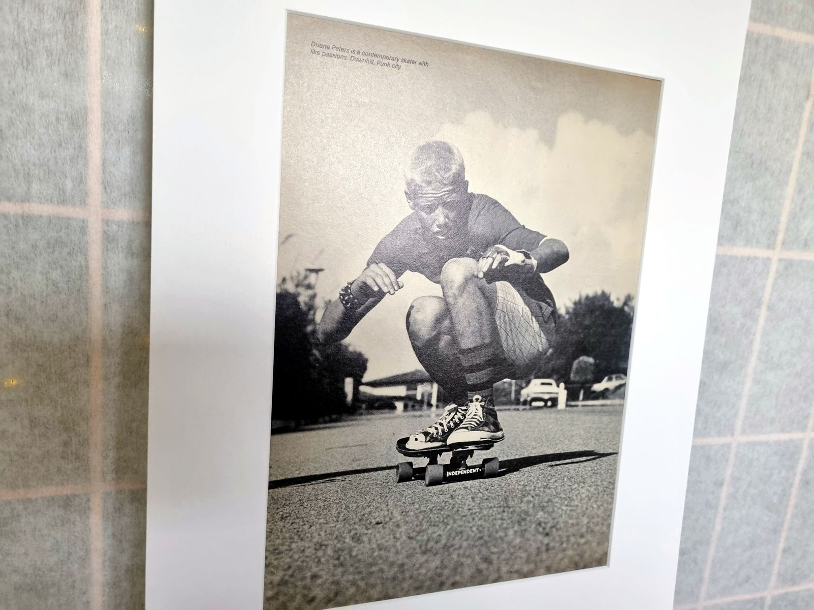 photo for sale Skate Culture Photo Page, 1980s Skateboarding Print, Duane Peters Independent Downhill Punk City, Action Sports Wall Art, Old School Decor