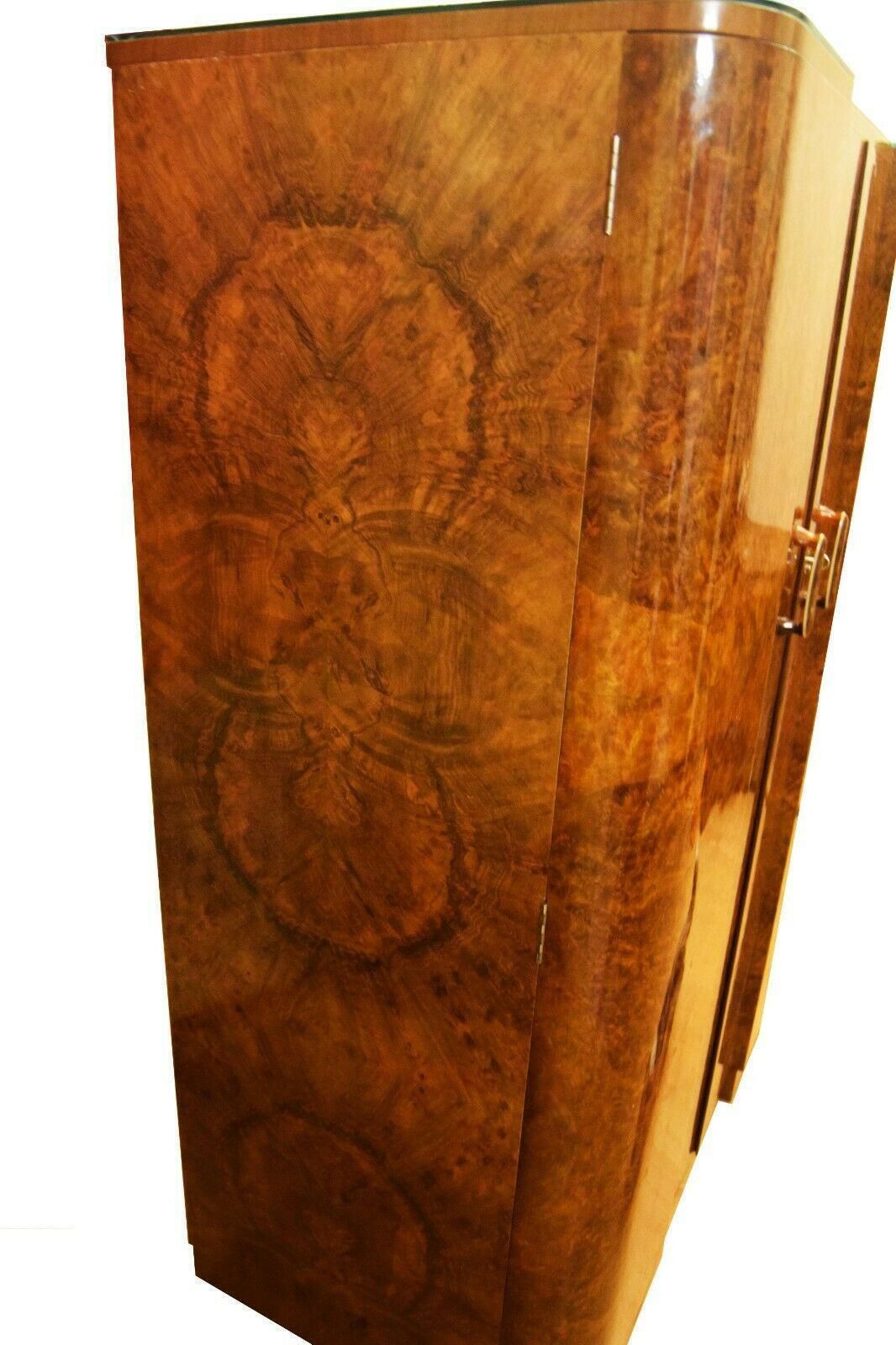 Stunning Epstein Art Deco Amboyna And Walnut Tall Boy Linen Chest photo Furniture