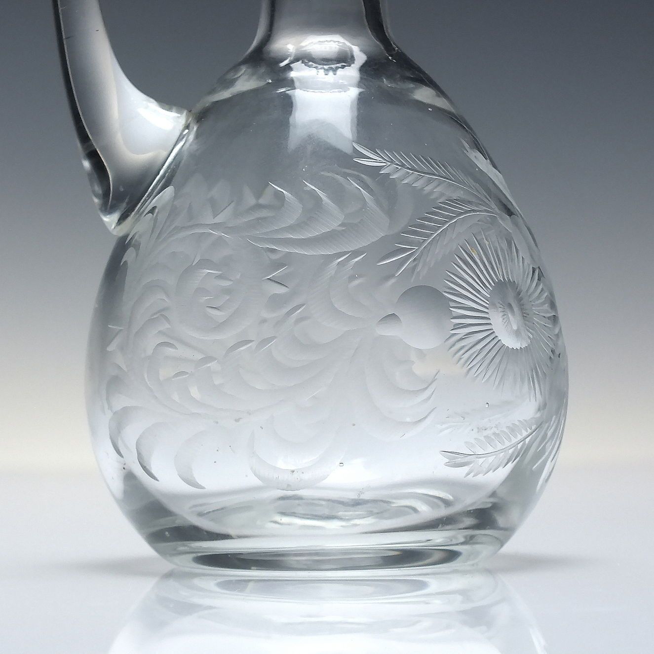 Rare 19th Century Sunflower Oil Condiment Glass Bottle C1860 photo 95.0