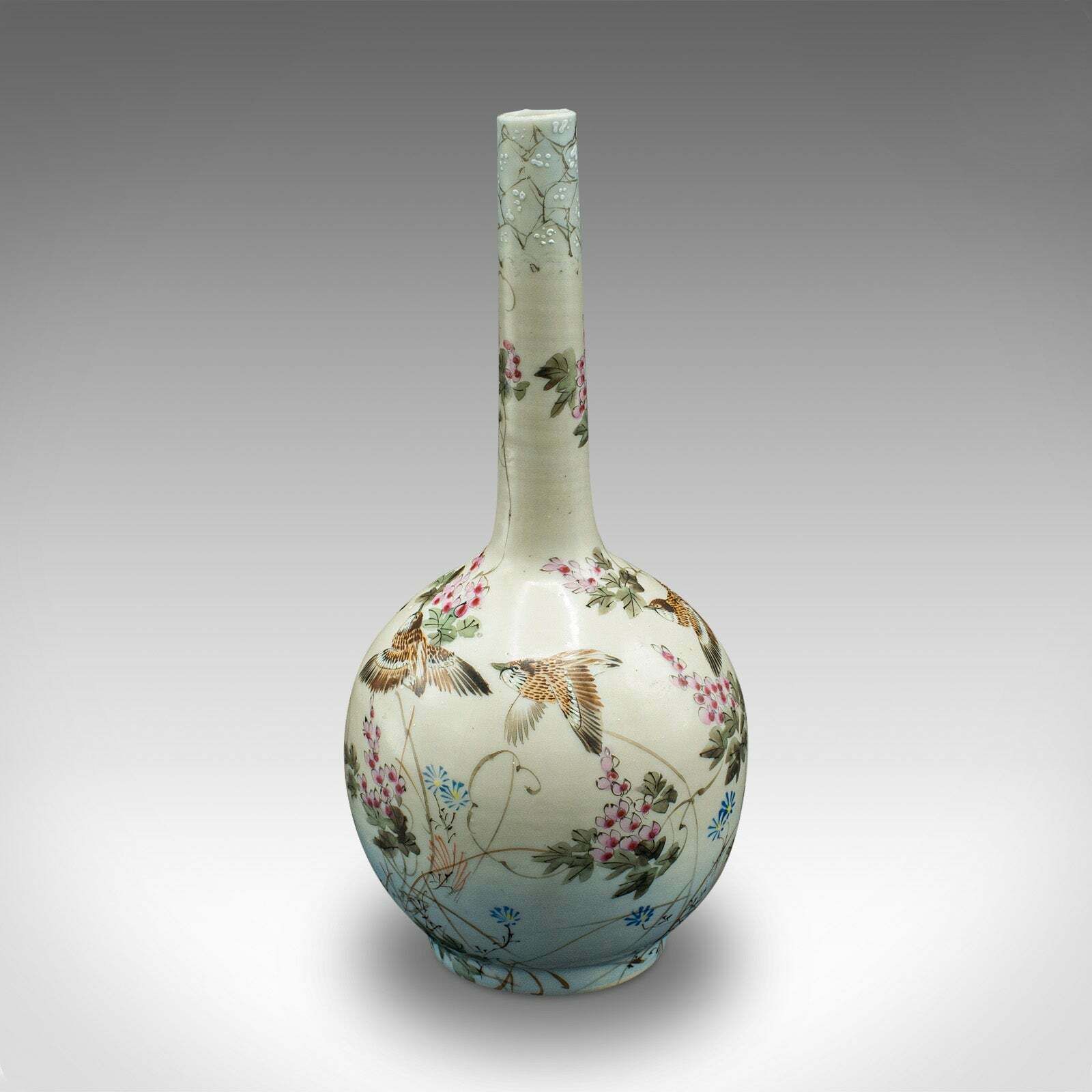 photo furniture Pair Of Antique Single Stem Vases, Japanese, Ceramic, Meiji Period, Victorian
