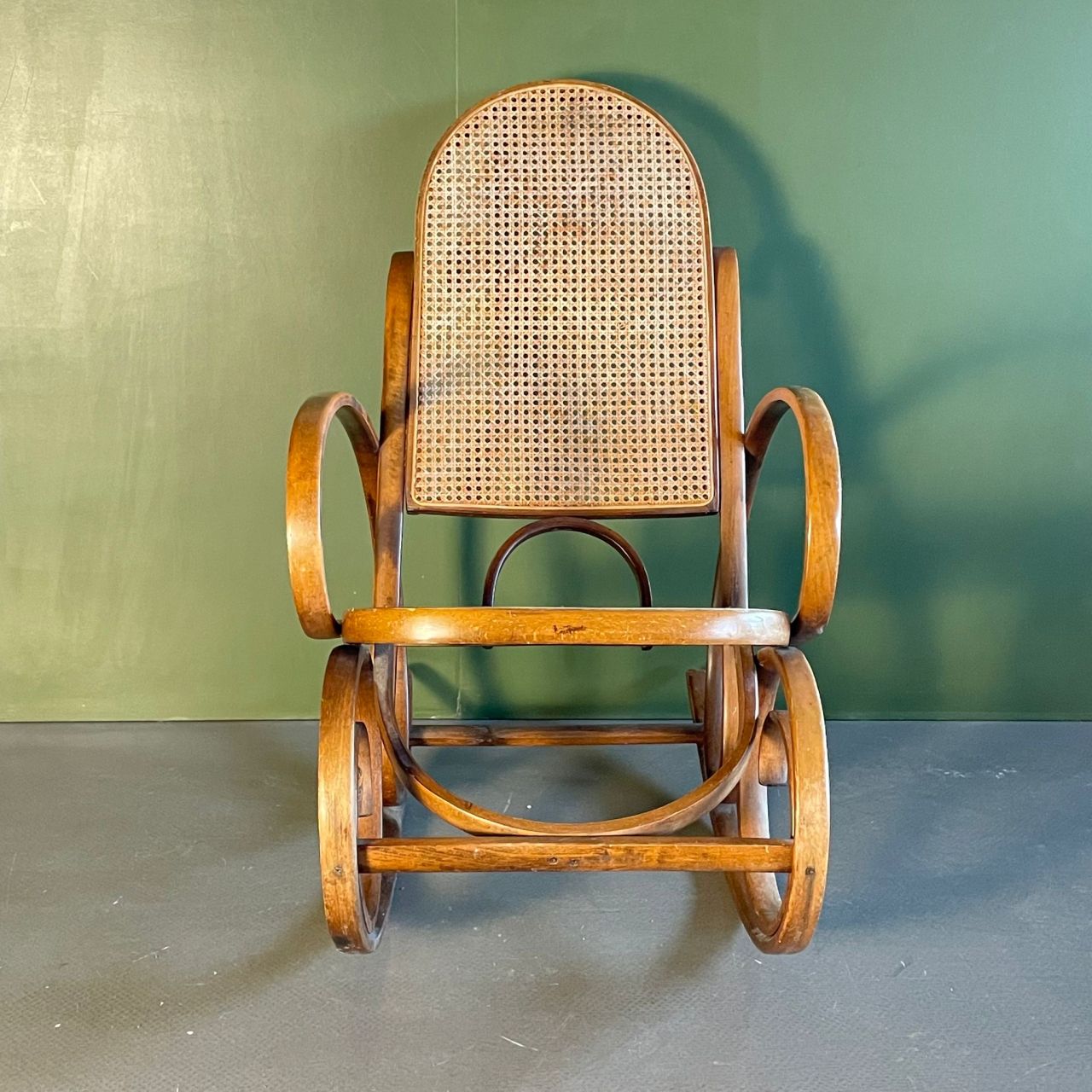 Bentwood And Cane Rocking Chair photo vintage