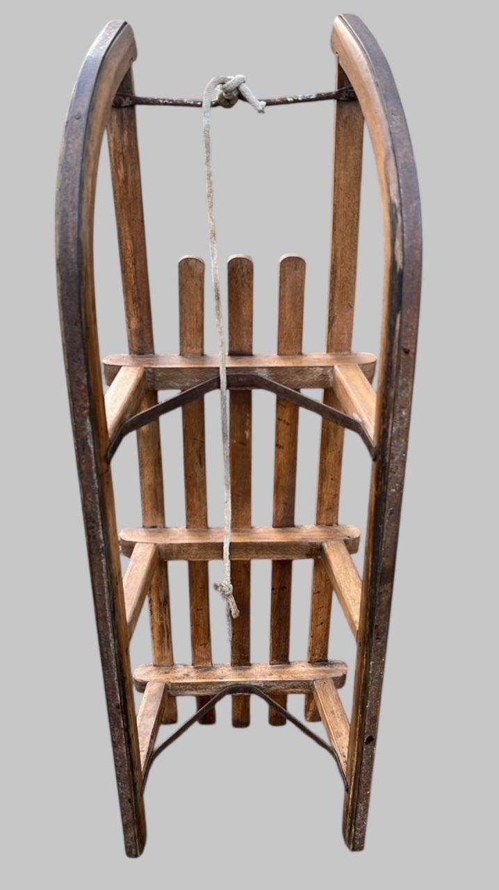 Early 20th Century Swiss Davos Sled With Steel Runners photo for sale