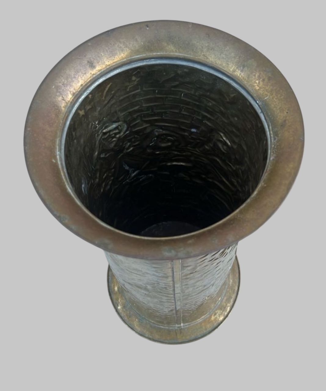 English Repoussé Brass Umbrella Or Stick Stand, C.1900–1925e photo for sale